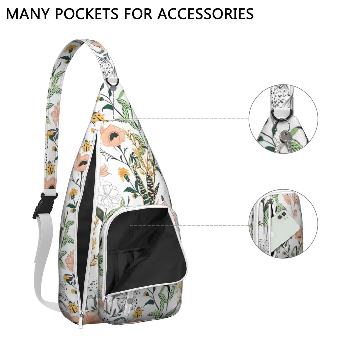 Tear - resistant Floral Sling Bag with Comfortable Strap for Women