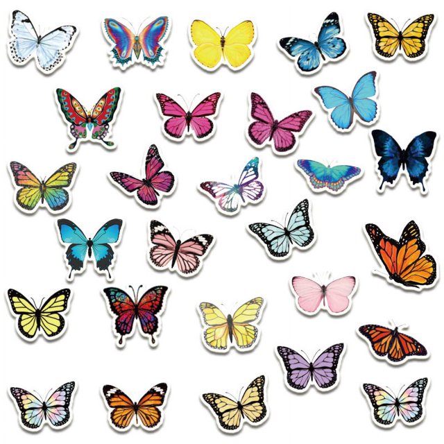 50 pegatinas de grafiti con forma de tortuga, girasol y mariposa para equipaje, portátil y guitarra