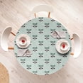 thumbnail image 4 of Ambesonne Forest Animals Fitted Round Tablecloth, Racoon Pattern Print, 40"- 44" Diameter, Mint Green Laurel Green, 4 of 5