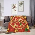 thumbnail image 7 of Pizza Blanket Soft Cozy Food Funny Throw Blanket Gift for Women Girls Super Plush Warm Pizza Tamato Stuff Lightweight Fleece Flannel Gift Blankets for Kids Adults Pizza, 7 of 7