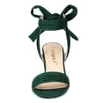 thumbnail image 2 of BLISSFUL STEP Women's Open Toe Back Ankle Tie Chunky Heel Sandals, 2 of 7