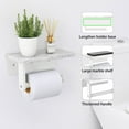 thumbnail image 3 of Toilet Paper Holder with Natural Marble Shelf, 304 Stainless Steel Screw Wall Mounted, Tissue Roll Paper Holder Dispenser for Bathroom Washroom White, 3 of 14