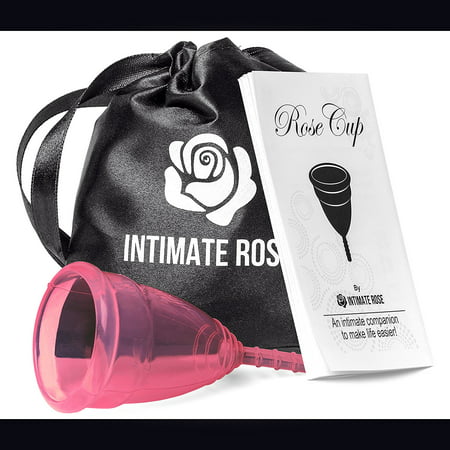 Intimate Rose Menstrual Cup is Perfect For Beginners - 12 Hour Period Protection - FDA Approved Silicone - More Comfortable Than The Diva Cup - Reusable and Eco-Friendly Alternative to Tampons & (Best Reusable Menstrual Cup)