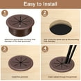 thumbnail image 4 of 4 Pack Desk Grommet, 2.09 Inch 53mm Desk Cable Hole Cover, Coffee, 4 of 6