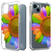 CoverON Phone Design For Apple iPhone 15 Case, Clear Flexible Soft Rubber Slim TPU Cover, SunFlower