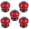 thumbnail image 1 of SHISUYAN 5pcs Fashion Round Ceramic Kitchen Cupboard Cabinet Drawer Door Knobs Pull Handles (Red), 1 of 9