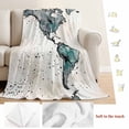 thumbnail image 5 of Vintage Map Blanket Soft Cozy Warm Throw Blanket for Couch, Plush Fuzzy Flannel Fleece Blankets for Sofa, Teal Flowers Color Block Abstract Bed Blankets Lightweight Gifts for Women, 30"x40", 5 of 9