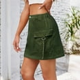 thumbnail image 4 of SMihono Women High Waisted Denim Mini Y2K Casual Jean Cargo Skirt with Flap Pockets High Rise Pencil Skirt Casual Summer Short Skirts Army Green 8, 4 of 5