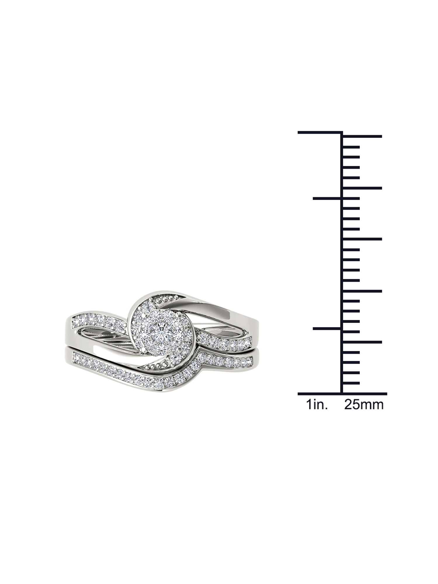 1/3 Carat T.W. Diamond Cluster 10kt White Gold Engagement Ring