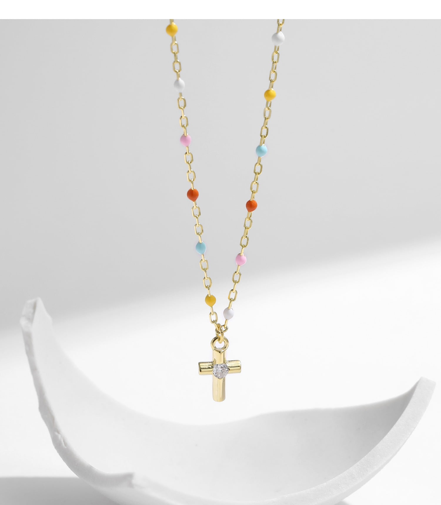 HESHPAWS S925 Sterling Silver Cross Necklace Necklaces for Women Cross Chain Jewelry Gifts （with Gift Box)