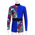 thumbnail image 5 of TTAO Girls Long Sleeve Gymnastics Leotard One Piece Shorty Biketard Ballet Dancewear Athletic Unitard Royal Blue 10, 5 of 7