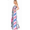 thumbnail image 2 of HAPPY BAY Women's Summer Boho A-Line Slit Maxi Beach Dress Smocked Top Evening Long Strapless Tube Dresses for Women One Size Bloom, Floral, 2 of 3