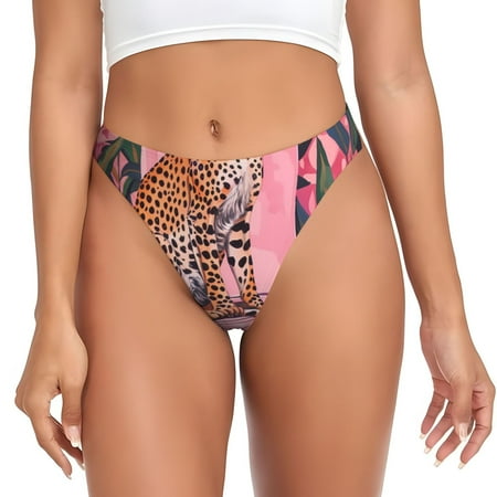 Rateoe Cheetah On Toilet Humor Art Pattern Seamless Women Underwear Thongs No Show Ladies Thong No Line Breathable Comfortable Panties Undies for Women-XX-Large
