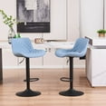 thumbnail image 5 of YOUNIKE Upholstered Bar Stools Set of 2 PU Leather Adjustable Counter Bar Stools with Back, Blue, 5 of 6