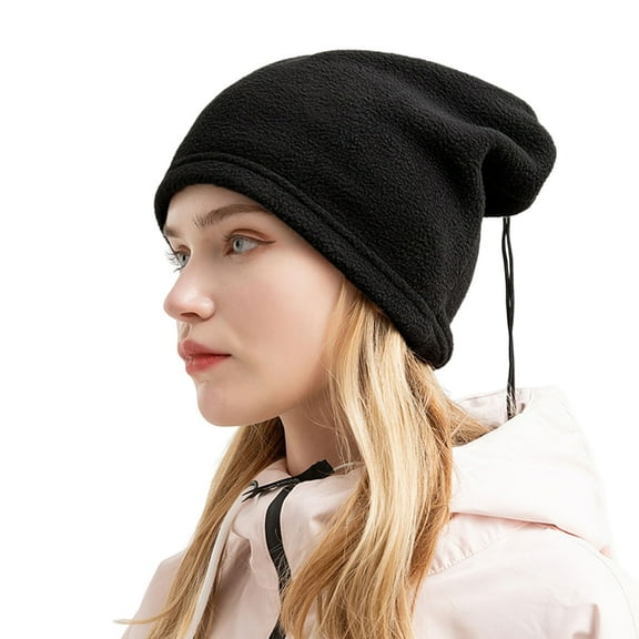 vnanda Breathable Winter Hat Winter Beanie Hat Ultra-thick Soft Warm Windproof Fleece Lined Cold Weather 2-in-1 Neck Warmer Hat for Women