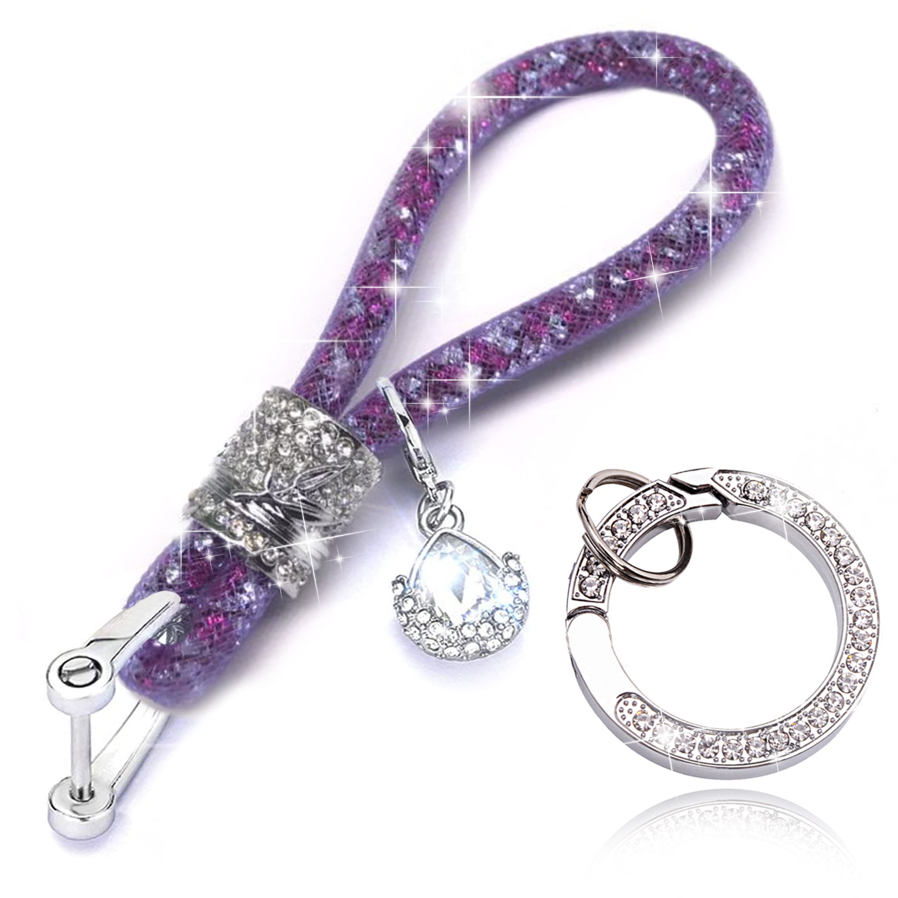 Crystal Car Keychains for Women, Bling Rhinestone Keychains Keyrings
