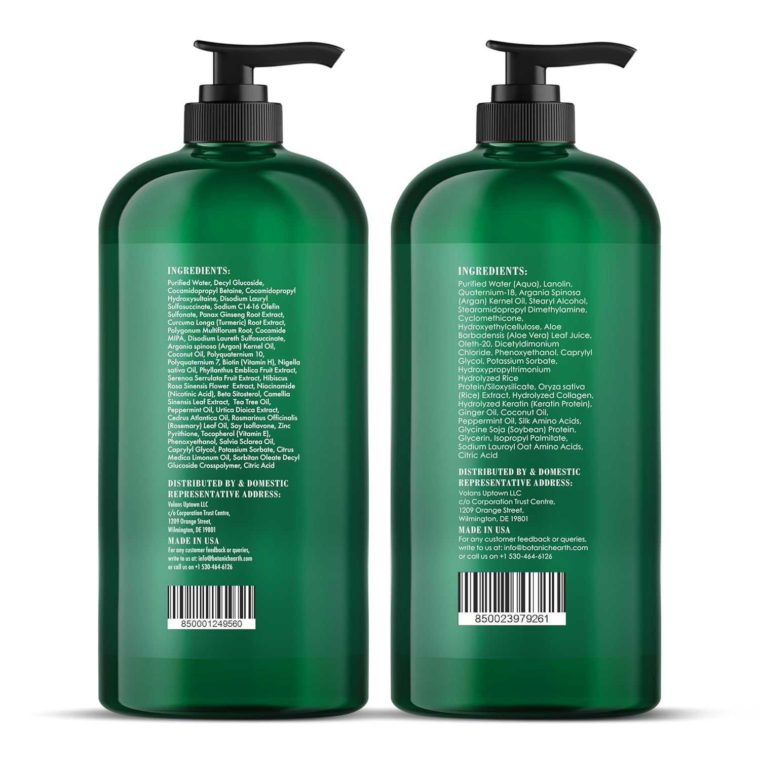 Botanic Hearth Peppermint Oil Shampoo and Conditioner Set with Keratin, Sulfate-Free Hair Care for Men and Women, 16 fl oz Each