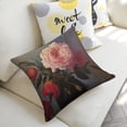 thumbnail image 4 of Pink flowers Linen toss pillowcase decoration pillowcase gifting preferred 20x20 inch cushion cover 4 sets sofa pillowcase sofa bedroom living room car, 4 of 6