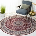 thumbnail image 2 of SAFAVIEH Tucson Dewayne Oriental Machine Washable Area Rug, Red/Navy, 4' x 4' Round, 2 of 8
