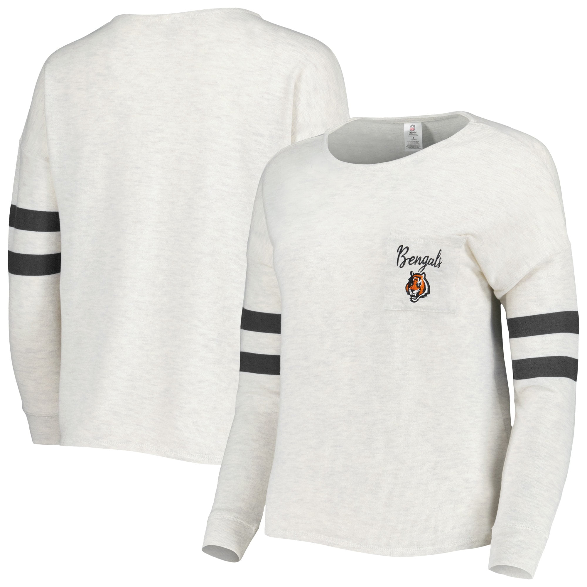 Women's Cream Cincinnati Bengals Ethereal Sweater Knit Long Sleeve T