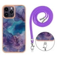 thumbnail image 4 of TECH CIRCLE For iPhone 12 Pro /iPhone 12 Case,Stylish Marble Pattern Soft Slim Thin TPU Girls Boys Women Men Case Shockproof Protective Phone Case with Strap for Apple iPhone 12 Pro/iPhone 12,Purple, 4 of 7