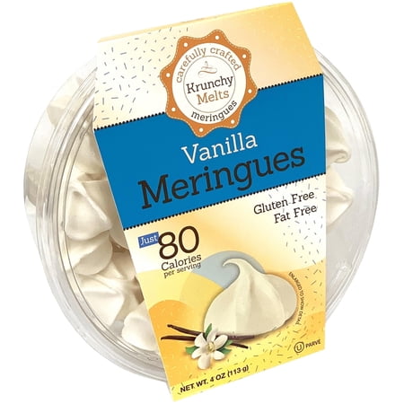 Krunchy Melts Original Meringue Cookies | Vanilla Flavor | Only 80 Calories Per Serving | Fat Free, Gluten Free, Dairy Free (4 Oz)