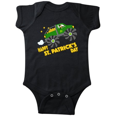 

Inktastic Happy St. Patrick s Day monster truck with leprechaun Gift Baby Boy or Baby Girl Bodysuit