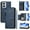 Blue, variant on For Moto Moto G85 G84  Zipper Wallet Case，Senior PU Leather Card Slots Magnetic Clasp Shockproof Protective Cover Case