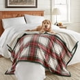 thumbnail image 4 of Velvet Plush Sherpa Throw 60" x 70", Throw, St. Nicholas Plaid, Soft Cozy, 4 of 5