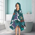 thumbnail image 6 of Boston Terrier with Bones and Paws Hooded Bath Towel，50"x30" for Ages 3 To 12 Kids, Quick Dry Lightweight Soft Microfiber Hood Beach Towel Cover Up for Kids, 6 of 7