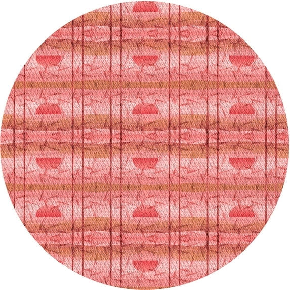 Ahgly Company Indoor Square Patterned Fire Engine Red Area Rugs, 3' Square