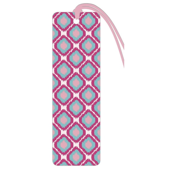 Ikat Pink Printed Leather Bookmarks