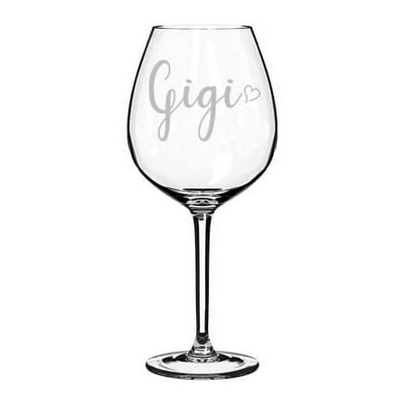 Wine Glass Goblet Gigi With Heart (20 oz Jumbo)