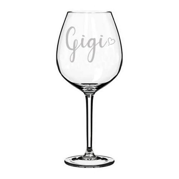 Wine Glass Goblet Gigi With Heart (20 oz Jumbo)