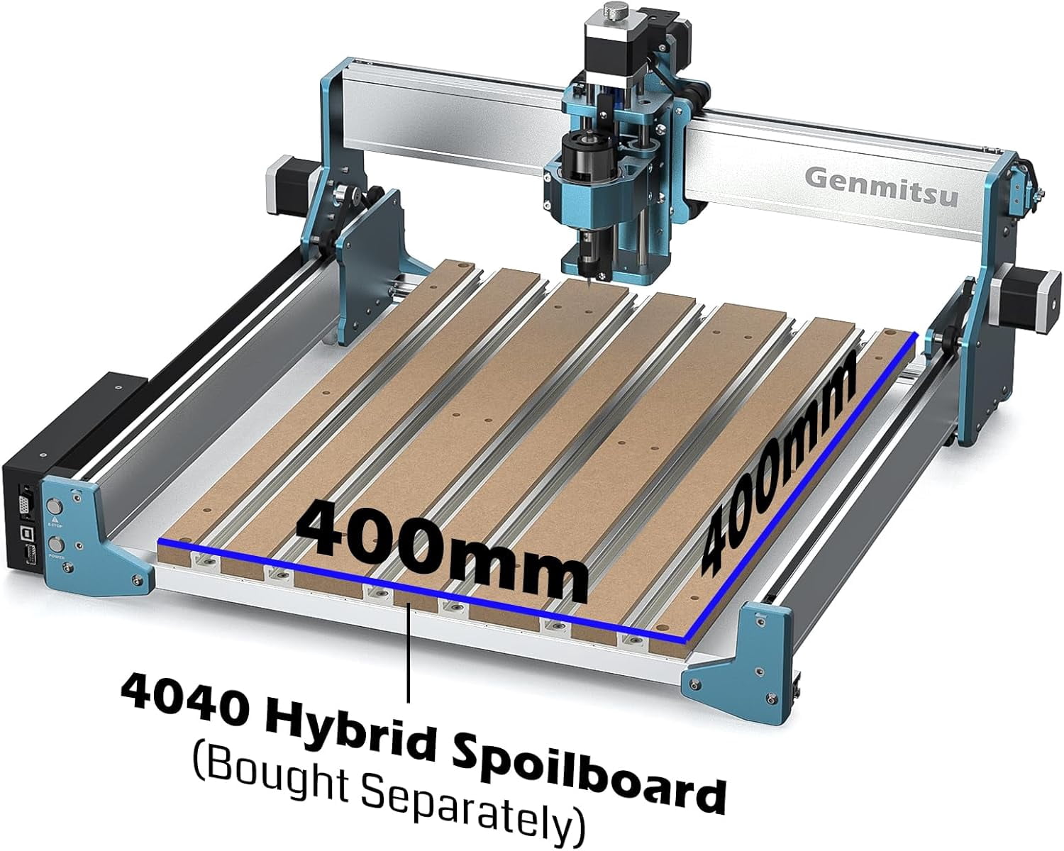 Genmitsu 2040 Aluminum & MDF Hybrid Spoilboard Table for 4040 Reno CNC Router Milling Machine, Expand The Work Area to X-600 x Y-400mm (15.7’’ x 31.5’’)
