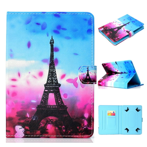 9.5-10.5 inch Universal Case, Allytech PU Leather Cover Case for iPad Air ,New iPad 5th/6th Gen, Galaxy Tab A 10.1/Tab E 9.6/Tab S4 10.5, Fire HD 10 2015/2017, RCA and More, Eiffel Tower