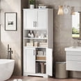 thumbnail image 4 of EastVita Tall Bathroom Cabinet Freestanding Bathroom Storage Cabinet with 4 Doors and Adjustable Shelves 67 Inch Cupboard Modern Storage Cabinet for Kitchen Pantry Living Room Antique-White, 4 of 8