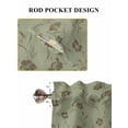 thumbnail image 6 of Sage Green Floral 2 Panel Kitchen Curtains for Windows, Vintage Spring Botanical Flowers Bathroom Privacy Curtain, Home Décor Window Treatment for Bedroom/Living Room 55"x45", 6 of 6