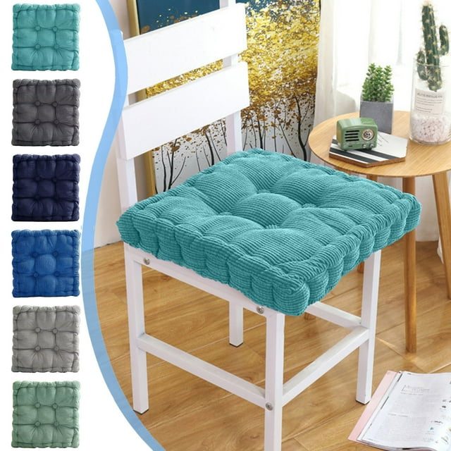 Cojín Azul de Pana para Silla de Suelo | Esterilla de Yoga Tipo Tatami para Salón o Balcón | 40 X 40 X 6 Cm | 380 G