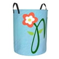 thumbnail image 3 of YFYANG Waterproof Laundry Hamper, Blue Flower Art Laundry Basket Oxford Fabric with Handle Foldable, M, 3 of 8