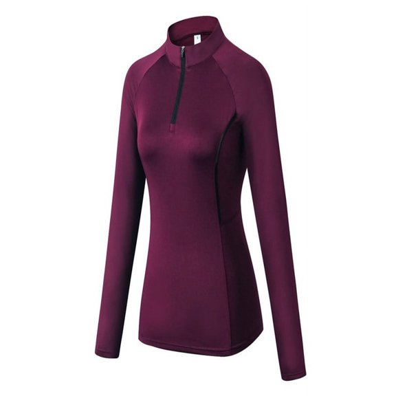 Women Zipper Long Sleeve Sports Tops Fitness Yoga Training Quick-Drying Clothes