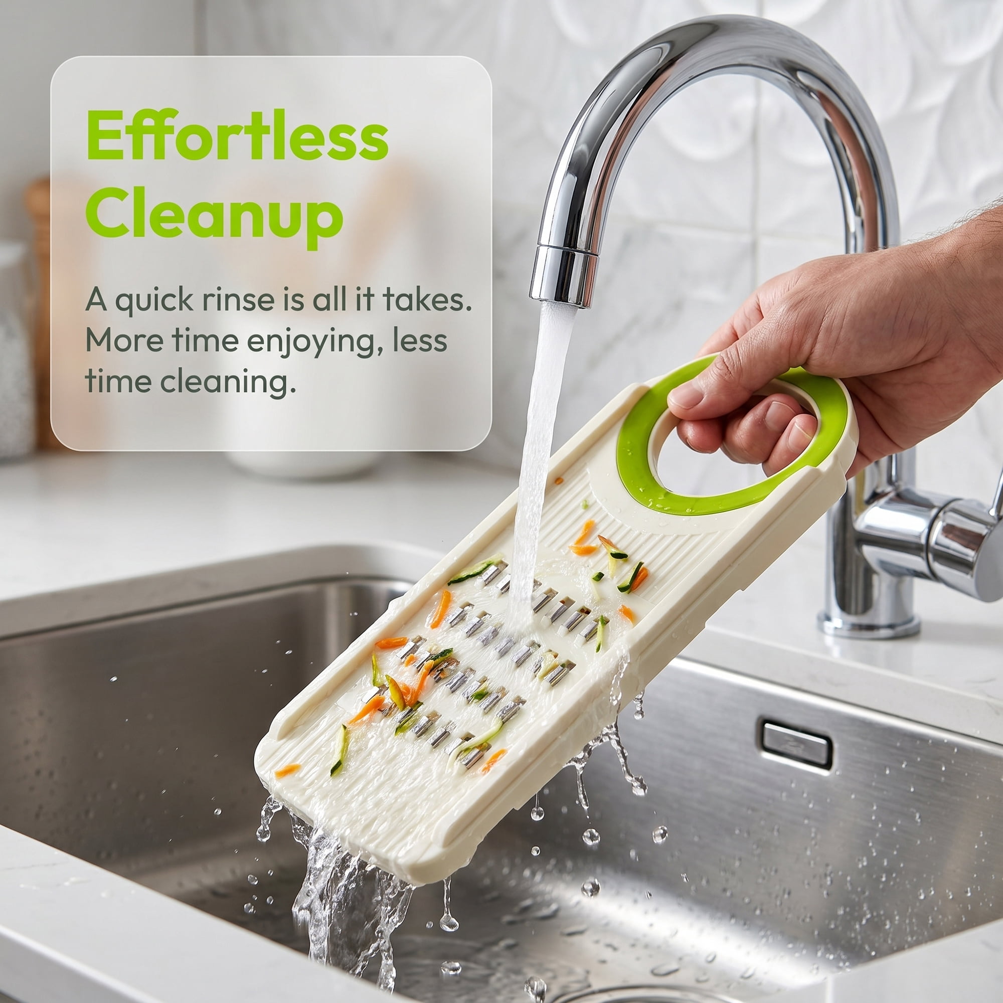 Unique Bargains Plastic Mandoline Slicer with Non-Slip Base for Safety Green B 11.2"x3.9"