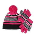 thumbnail image 6 of SGFCWSX Kids Winter Hat Scarf Gloves Set Boys and Girls Fleece Lined Knit Ribbed Gloves Child Beanie Warm Caps 3 Piece Sets Hot Pink Free Size, 6 of 7