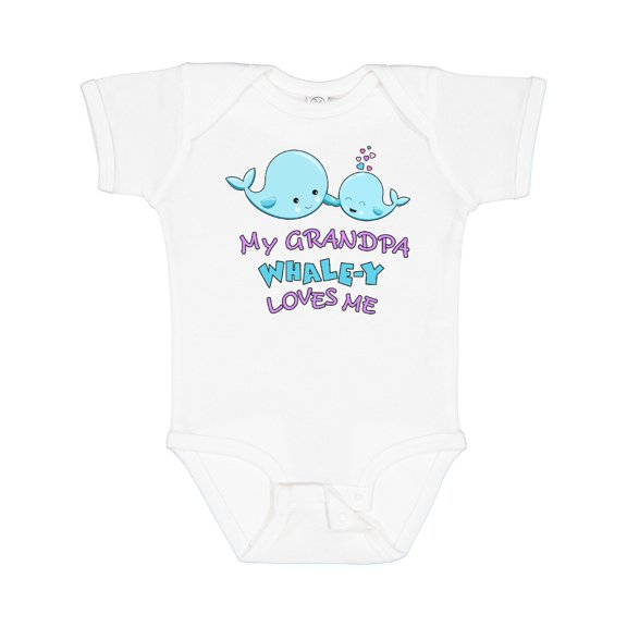 Inktastic My Grandpa Whale-y Loves Me Boys or Girls Baby Bodysuit
