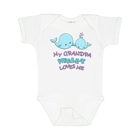 

Inktastic My Grandpa Whale-y Loves Me Gift Baby Boy or Baby Girl Bodysuit