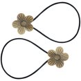 thumbnail image 3 of Corbata de cortina, cuerda decorativa para ventana, correa de adsorción de cortinas de flores de metal para baño de oficina, bronce verde 2 Piezas Eigraketly HA002832-04, 3 of 6