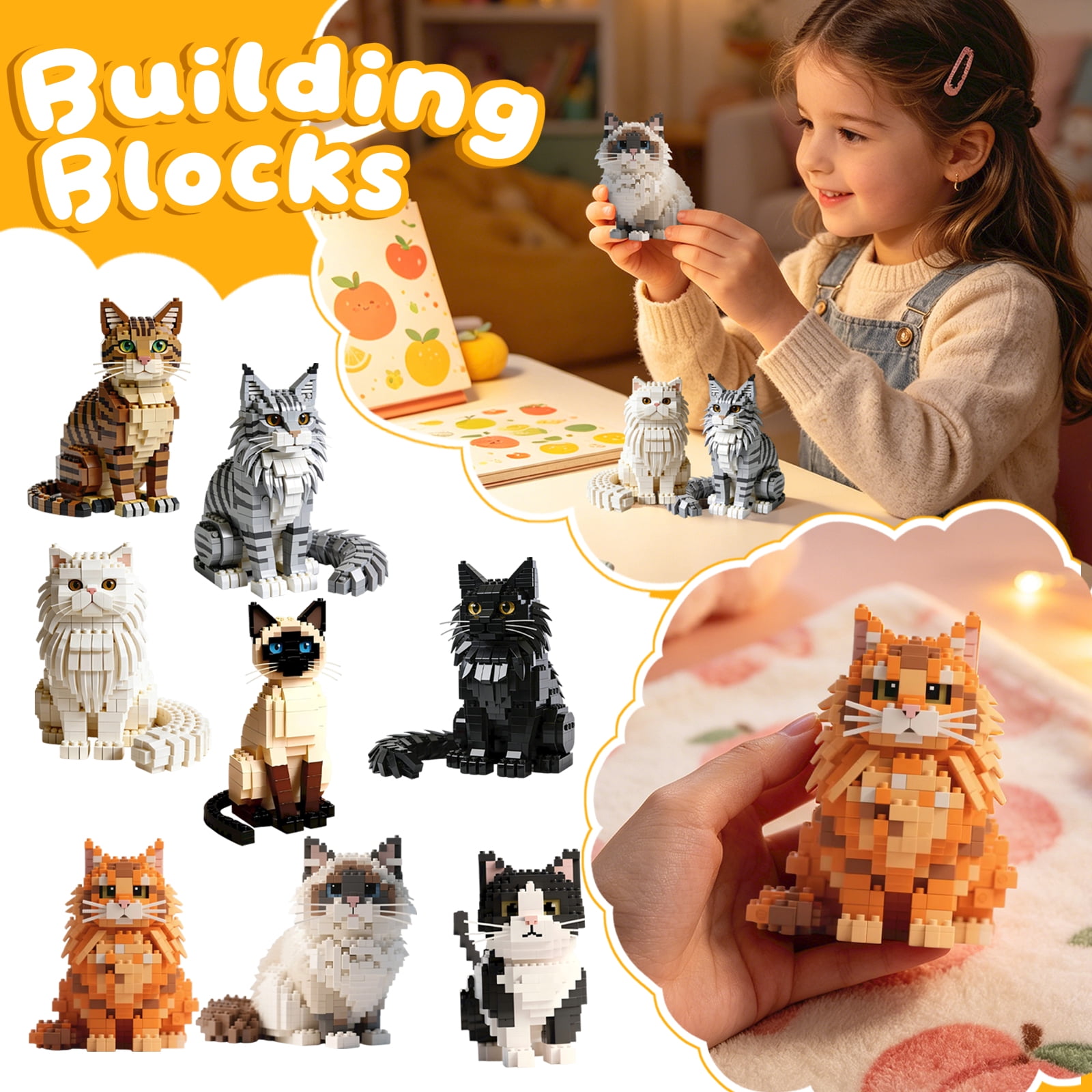 Cat Model Micro Mini Building Block Toys Sets: Reminiscent of Your Beloved Feline Gift & Decro Choice