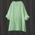 thumbnail image 5 of Wlynlyn Cotton Linen Shirts for Women 2024 Buttons V Neck 3/4 Sleeve Tops Trendy Dressy Blouses Casual Loose Comfy Tunic Tops, 5 of 5