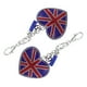 thumbnail image 5 of 2 llaveros con forma de corazón de Union Jack y aleación de diamantes de imitación para bolso de mujer., 5 of 6