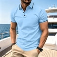 thumbnail image 4 of Homeyce Golf Polos for Men Collar Short Sleeve Polo Shirts Button Down Casual Lightweigt Fashion Work Polo Sweatshirt Solid Color Golf T Shirt,Blue XL, 4 of 7